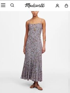 Madewell Floral Squareneck Sleeveless Maxi Dress